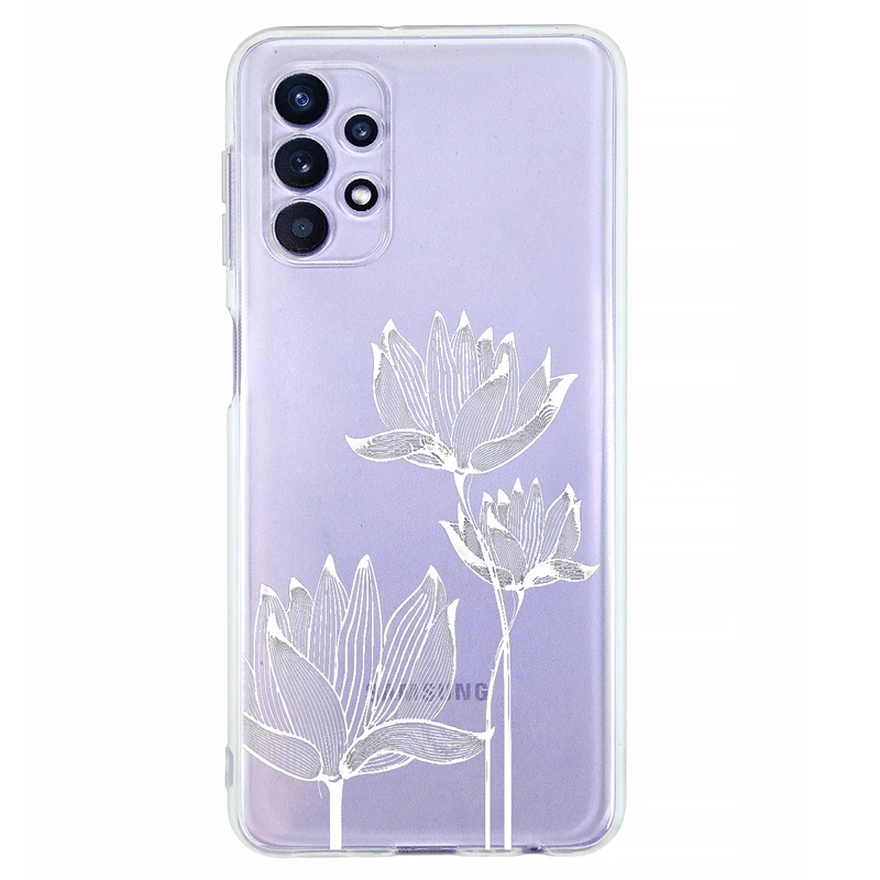 کاور مگافون طرح گل مدل C47-W مناسب برای گوشی موبایل سامسونگ Galaxy A32 5G / M32 5G