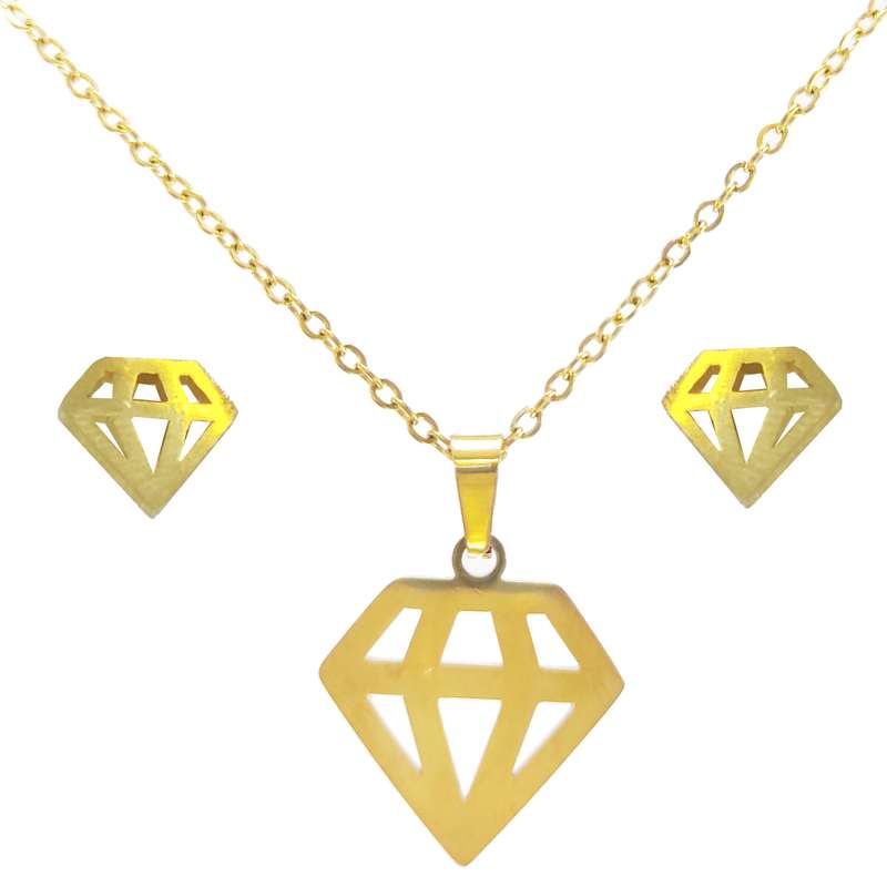 نیم ست زنانه مدل الماس استیل