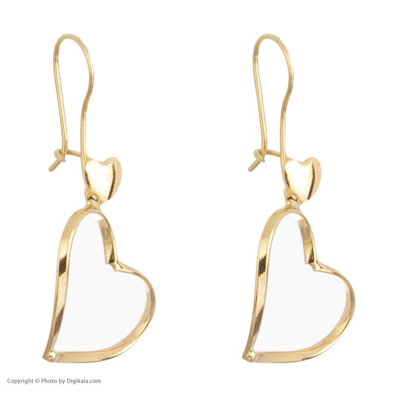 گوشواره طلا 18 عیار زنانه با طرح قلب مدل DK604 -  - 3