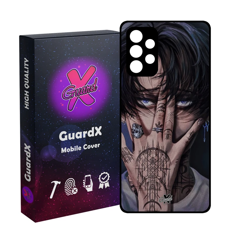 کاور گارد ایکس طرح لیوای آکرمن انیمه مدل Glass10557 مناسب برای گوشی موبایل سامسونگ Galaxy A52/A52S