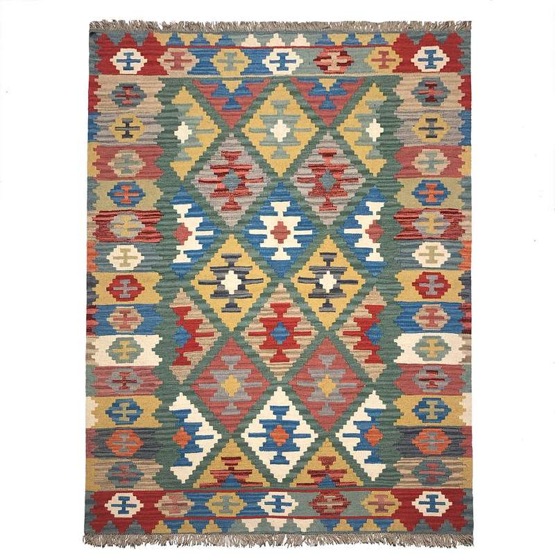 گلیم دستبافت سه متری طرح قشقایی مدل الوان کد 21512