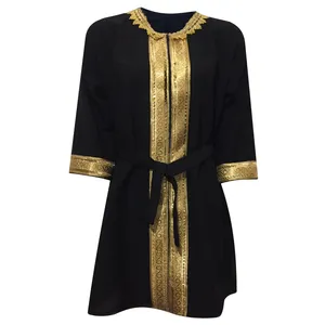 مانتو زنانه مدل بابوس و نوارطلایی tm-2802