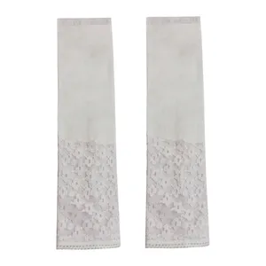 ساق دست زنانه مدل توری آستر دار رنگ سفید
