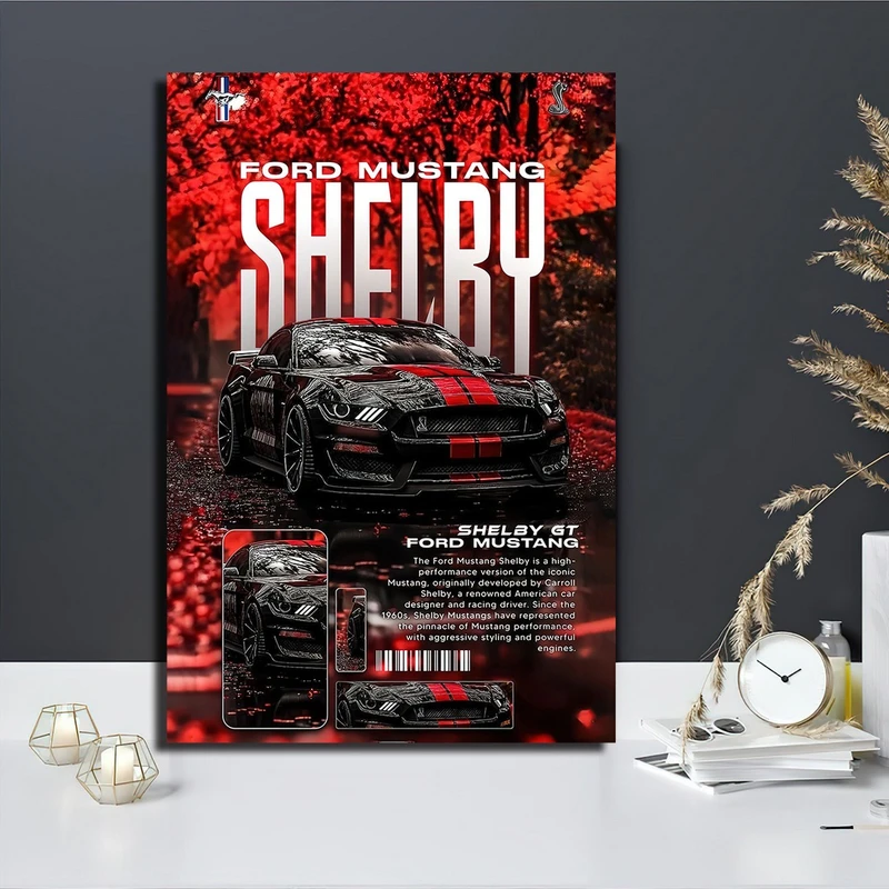 تابلو شاسی بکلیت طرح ماشین فورد موستانگ شلبی مدل SH-S10721
