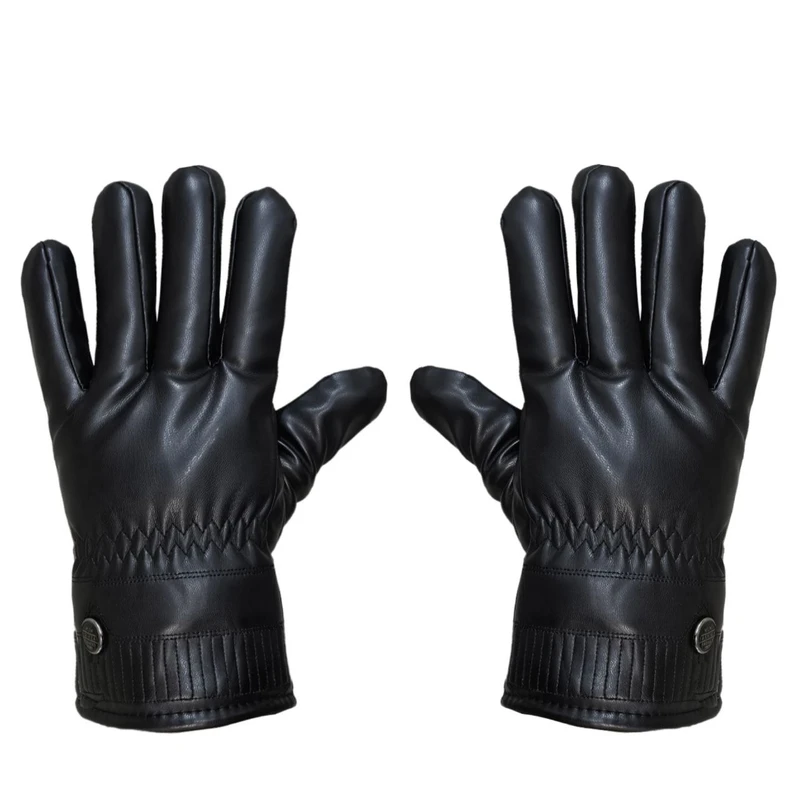 دستکش مردانه مدل چرم کد GL102 رنگ مشکی