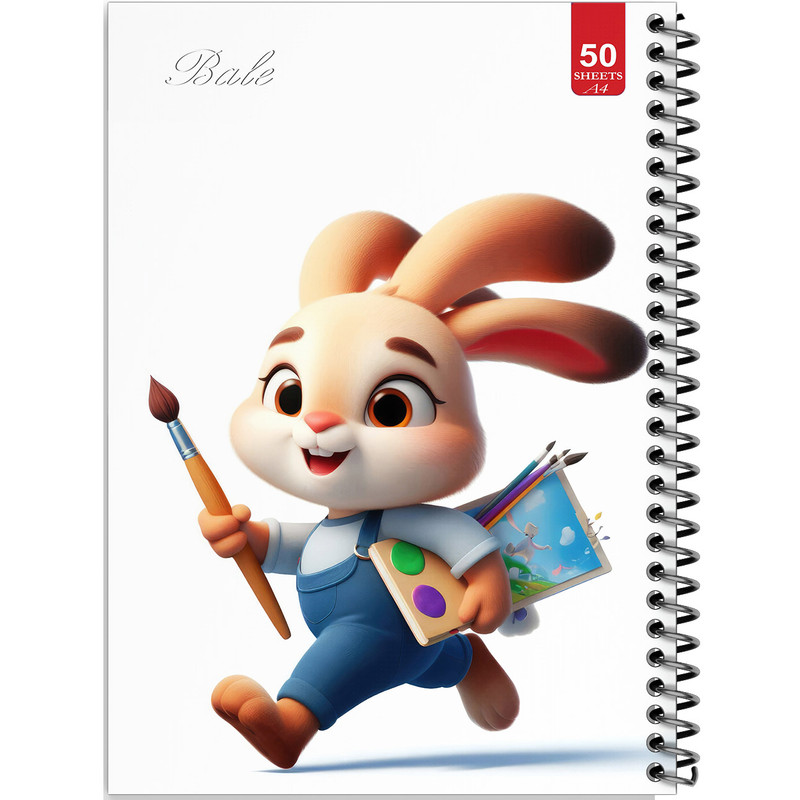 دفتر نقاشی 50 برگ انتشارات بله طرح خرگوش کوچولو نقاش کد A4-L264