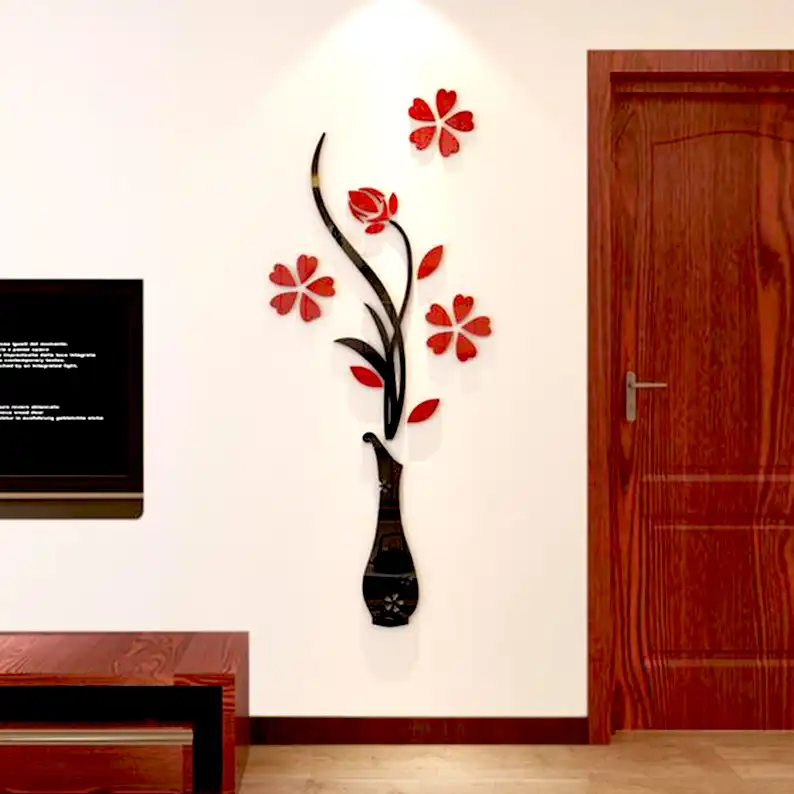 استیکر مدل گل و گلدان کد 225255