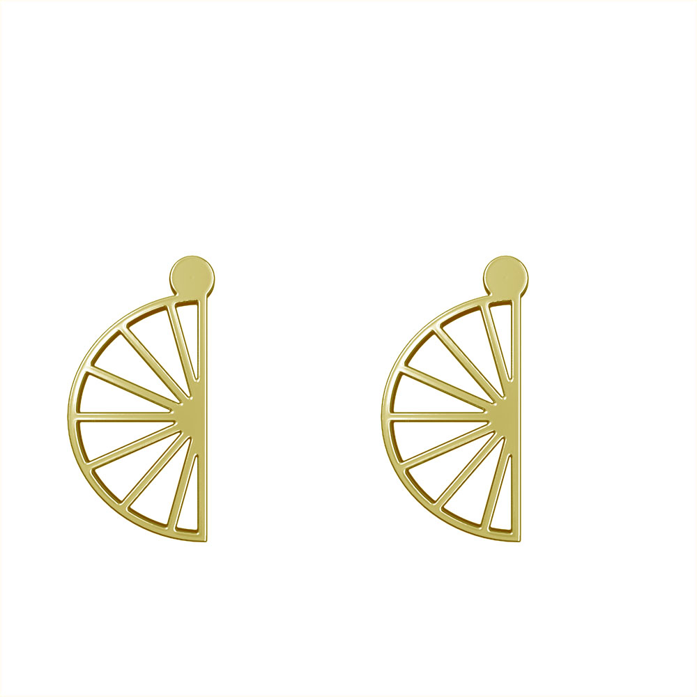 گوشواره طلا 18 عیار زنانه مدوپد مدل نیم دایره کد GA1-10334