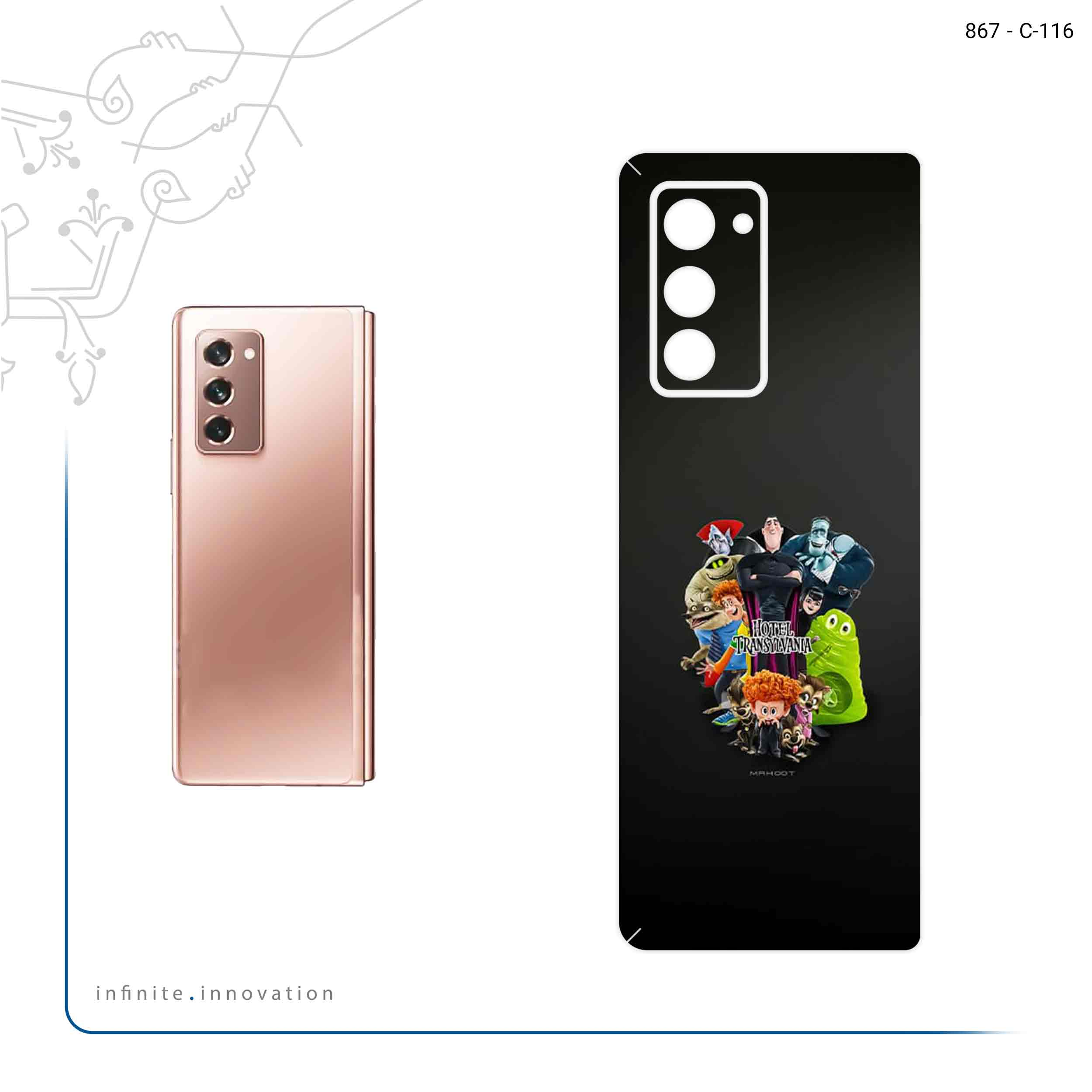 برچسب پوششی ماهوت مدل Hotel Transylvania مناسب برای گوشی موبایل سامسونگ Galaxy Z FOLD 2