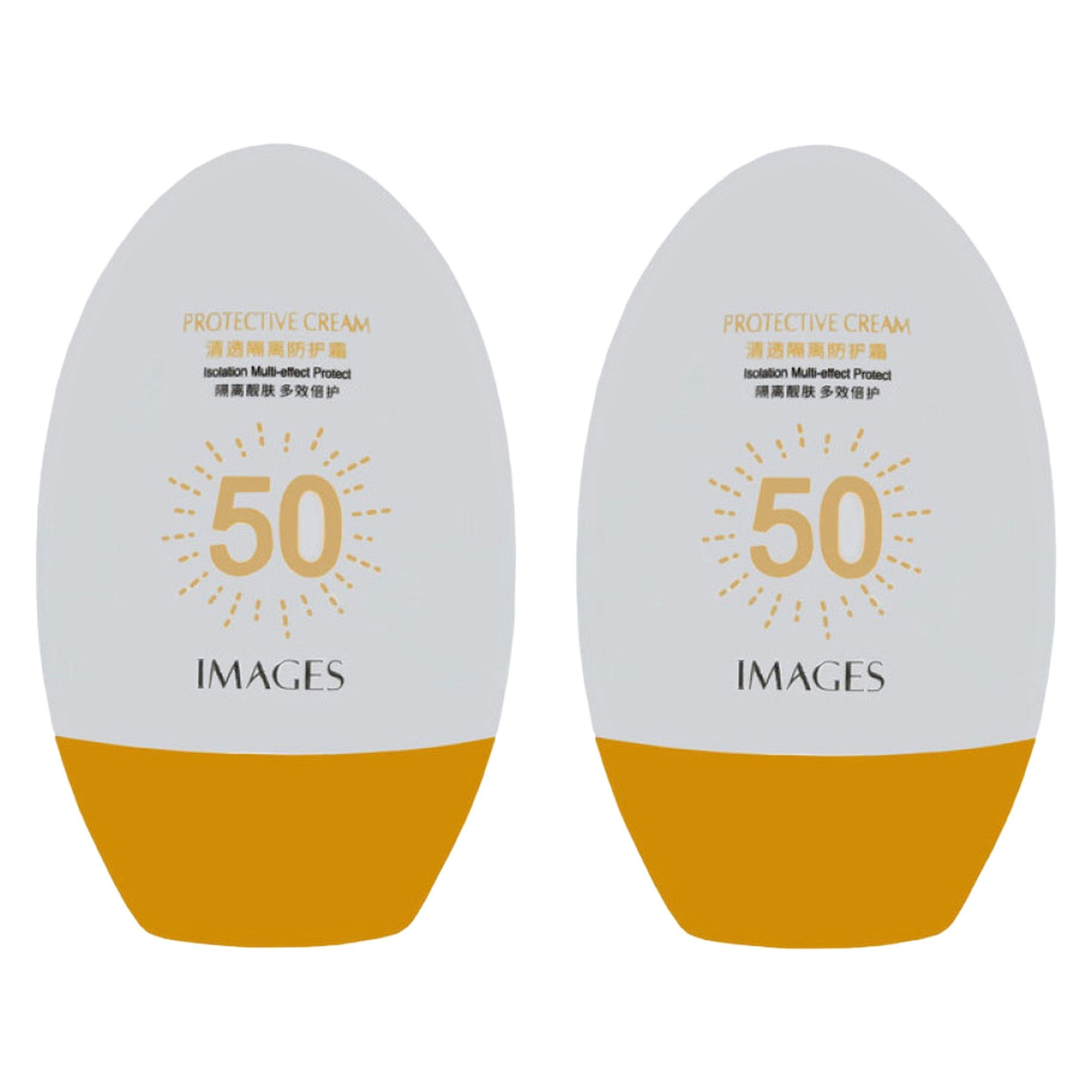کرم ضد آفتاب بدون رنگ ایمجز SPF 50 مدل Protective مناسب انواع پوست حجم 45 میلی‌لیتر مجموعه 2 عددی