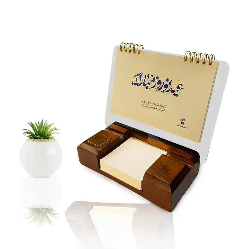 تقویم رومیزی سال 1402 پدیده نقش مدل یادداشت دار طرح عیدنوروز رنگی