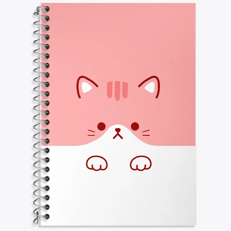 دفتر زبان 50 برگ خندالو مدل دو خط طرح گربه (Cat) کد F939