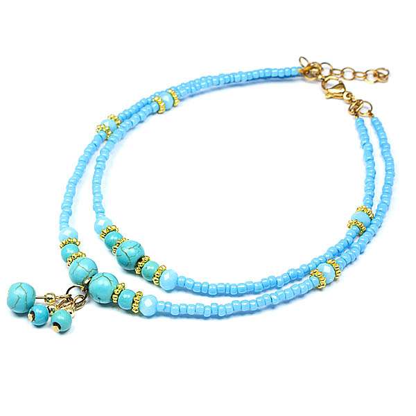 پابند زنانه مدل منجوقی نورا دو ردیفه