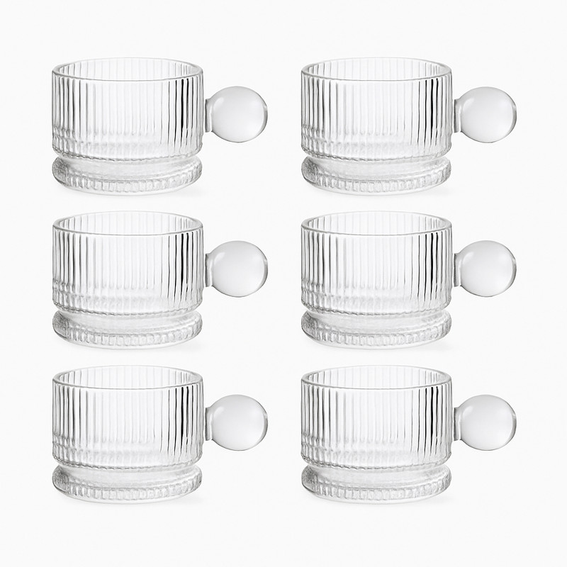 فنجان دلی سوگا مدل شیاردار بسته 6 عددی