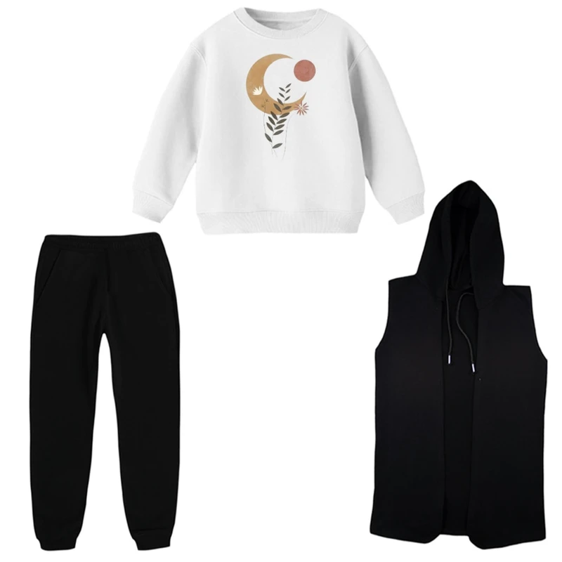 ست 3 تکه لباس راحتی بچگانه مدل ماه مینیمال  