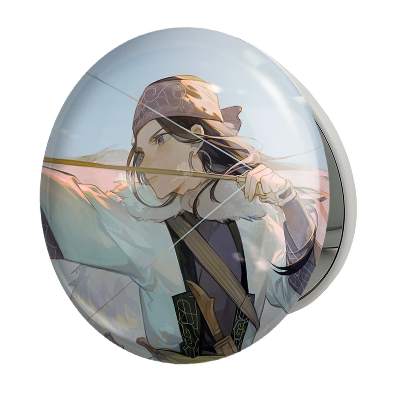 آینه جیبی خندالو طرح اسیرپا انیمه کامویی طلایی Golden Kamuy مدل تاشو کد 23727 