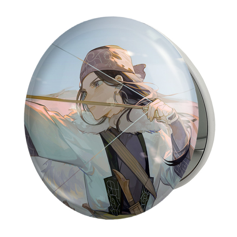 آینه جیبی خندالو طرح اسیرپا انیمه کامویی طلایی Golden Kamuy مدل تاشو کد 23727 