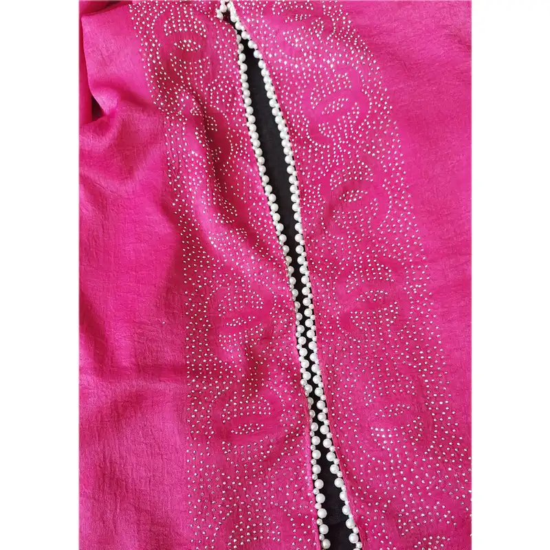 شال زنانه مدل کوپرا دور نگین و مروارید دوزی کد DR