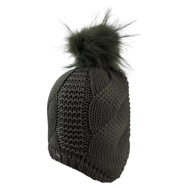 ست کلاه و شال گردن و دستکش بافتنی بچگانه اندلس مدل 65003 رنگ زیتونی