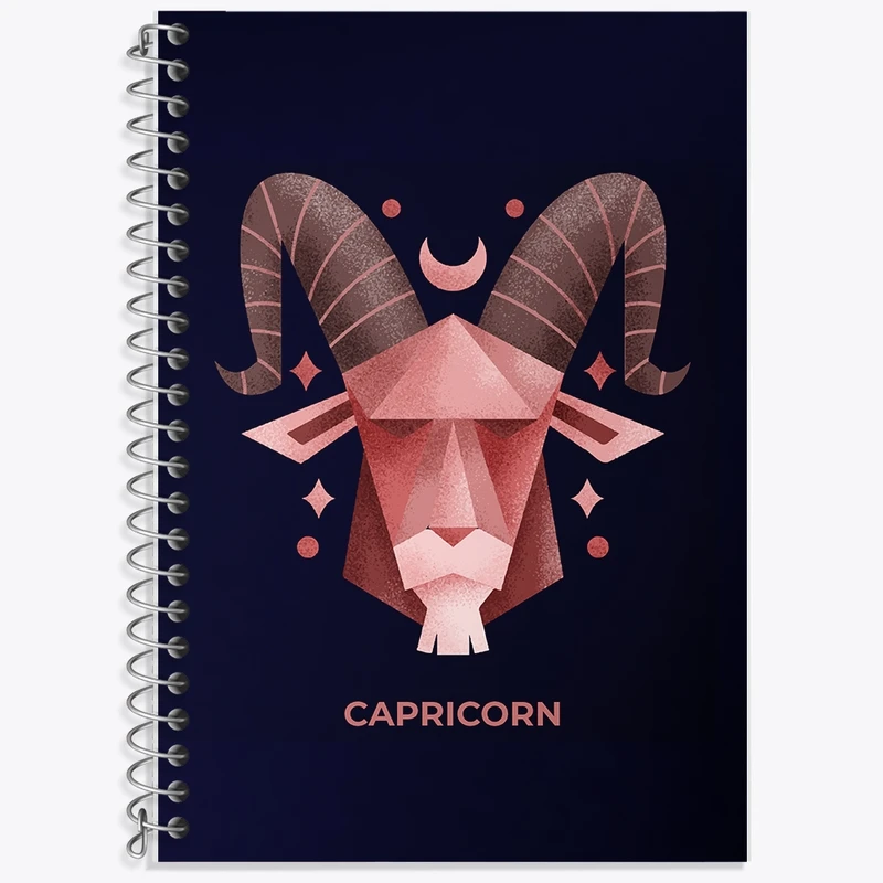 دفتر زبان 50 برگ خندالو مدل دو خط طرح ماه تولد دی کد F1560