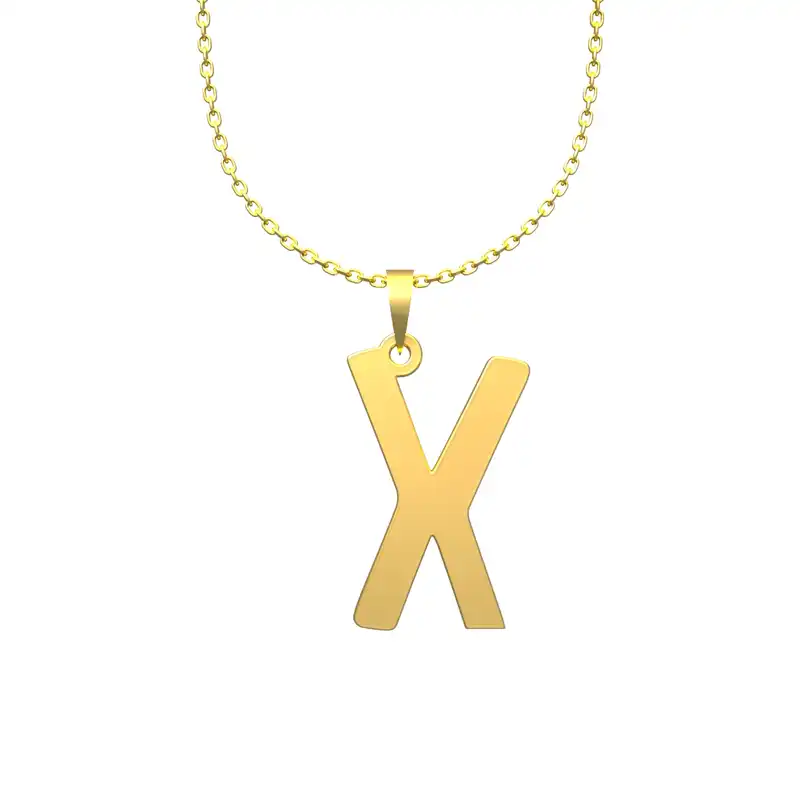 گردنبند طلا 18 عیار زنانه مدوپد مدل حرف X کد H3-1-1156
