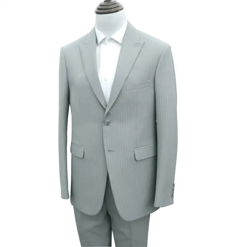 کت و شلوار مردانه مدل یقه بلیزر دیپلمات کد 210183 رنگ طوسی روشن