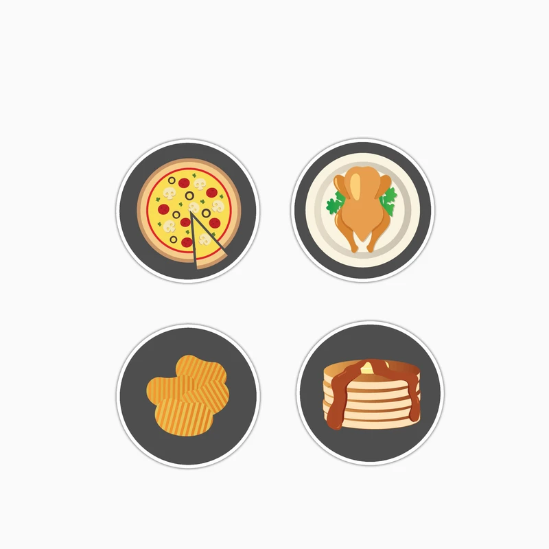 استیکر لپ تاپ و موبایل بووم طرح پیتزا کد MM113 مجموعه 4 عددی