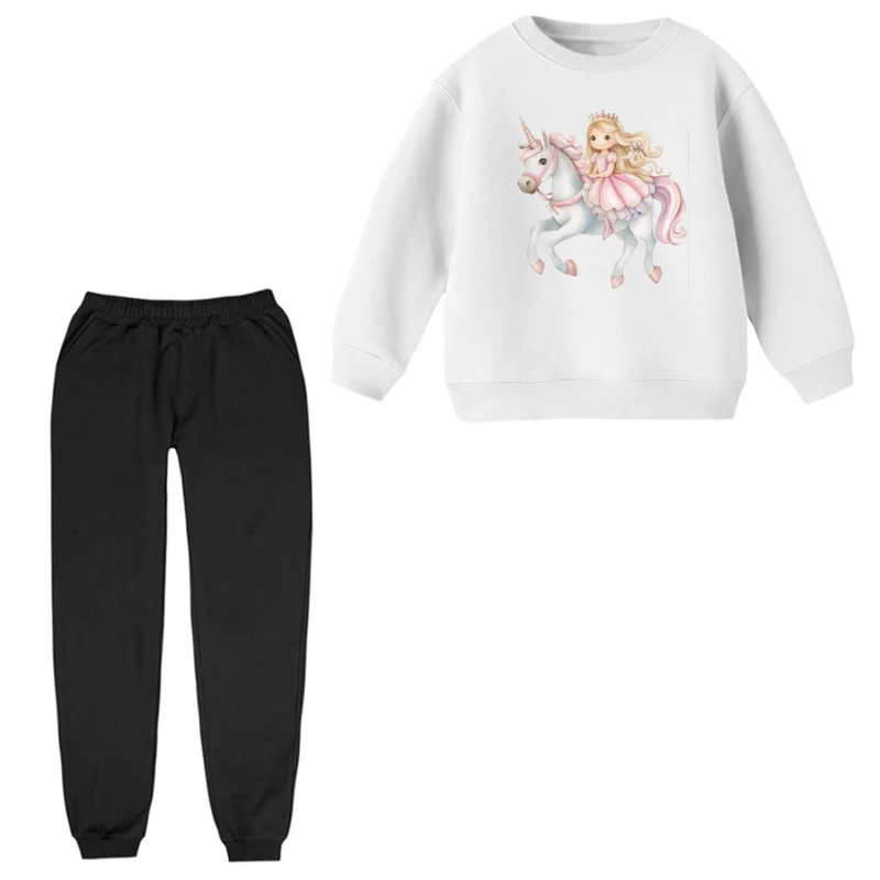 ست سویشرت و شلوار راحتی بچگانه مدل پرنسس و تک شاخ 