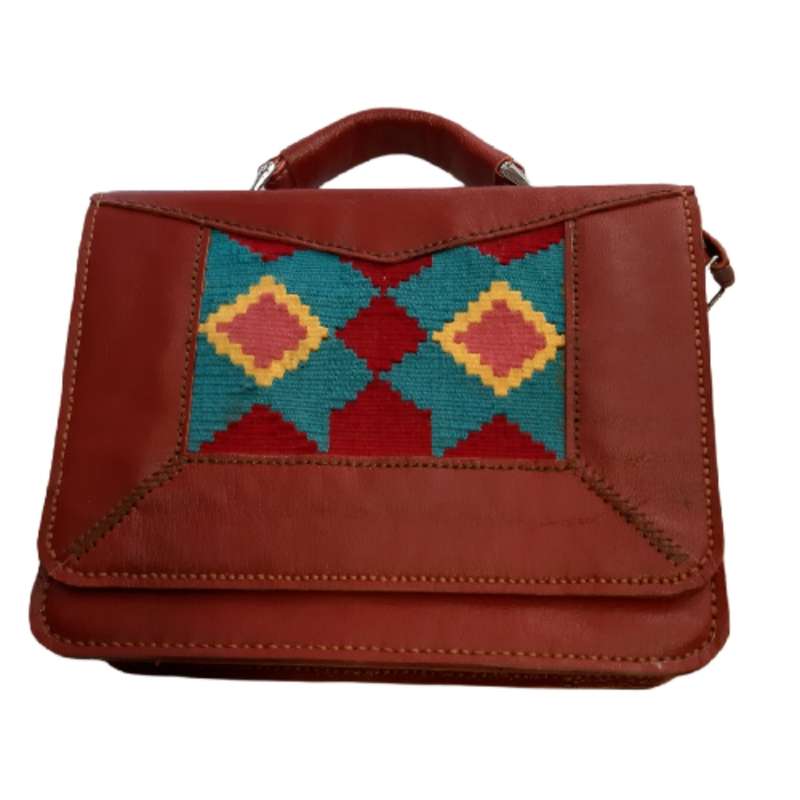 کیف دستی چرمی مدل دست دوز کد F22
