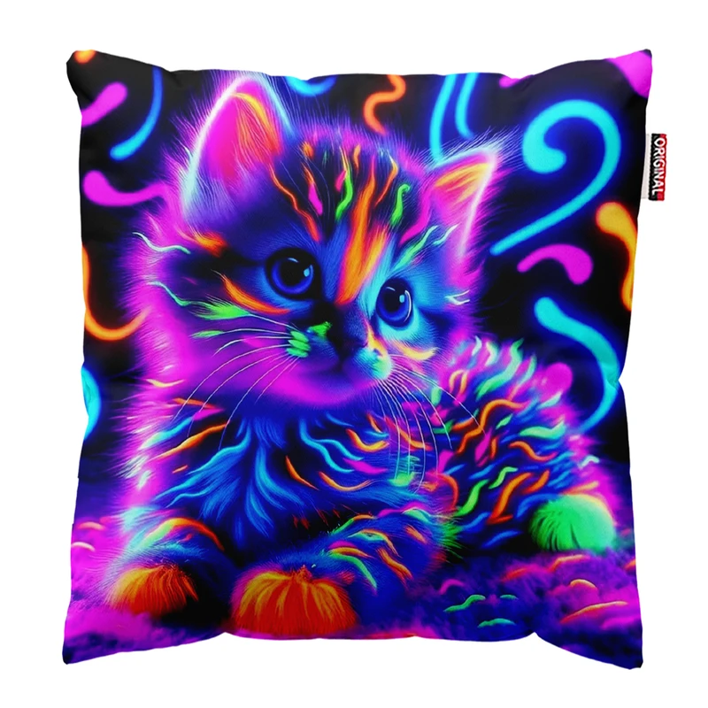 کوسن پاد آفرین مدل گربه کیوت بامزه فانتزی کد PK301676 سایز 30*30 سانتی متر