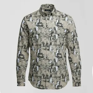 پیراهن آستین بلند یقه دکمه دار مردانه مدل زنگار