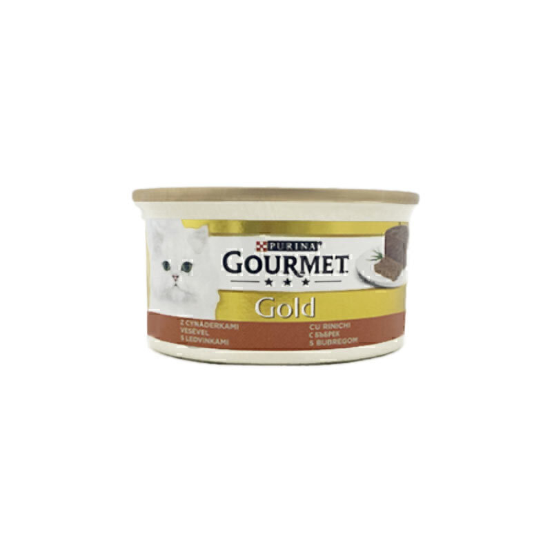 کنسرو غذای گربه بالغ گورمت مدل گلد پته طعم قلوه وزن 85 گرم