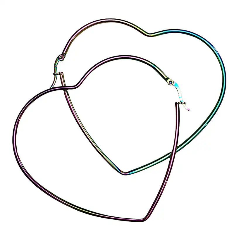 گوشواره زنانه مدل قلب هولوگرامی 77078