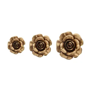 دیوارکوب تزیئنی مدل گل رز کد RM-6979 مجموعه 3 عددی