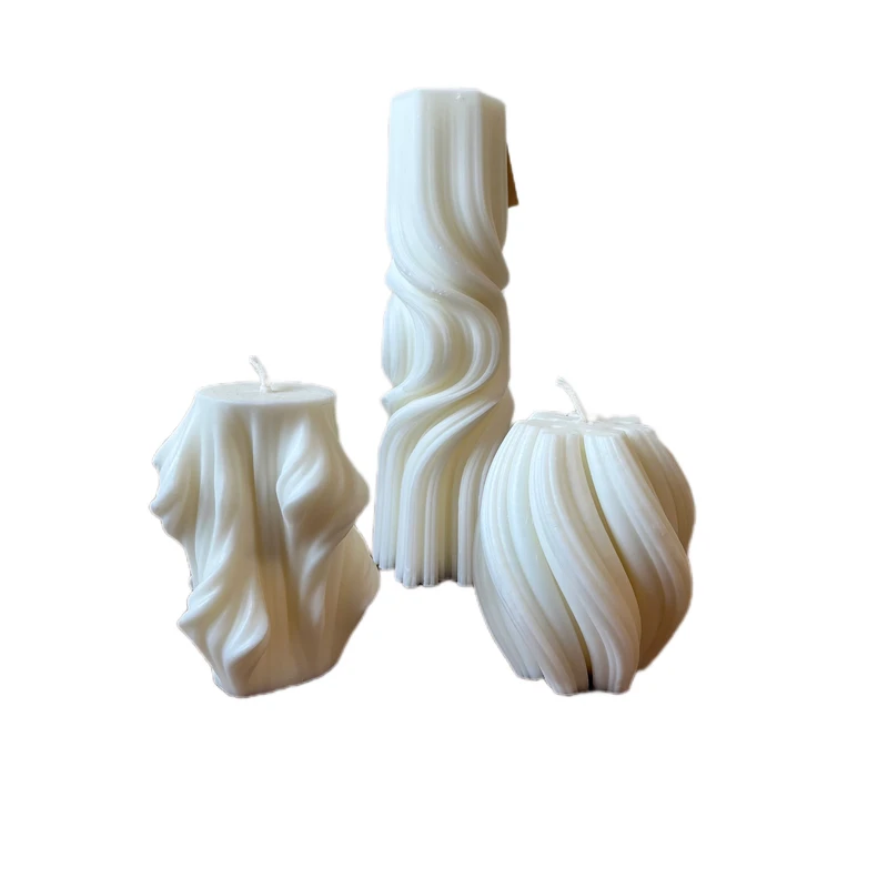 شمع دست‌ساز بدون‌بو مدل پیچ زمان اتمام 10 ساعت مجموعه 3 عددی