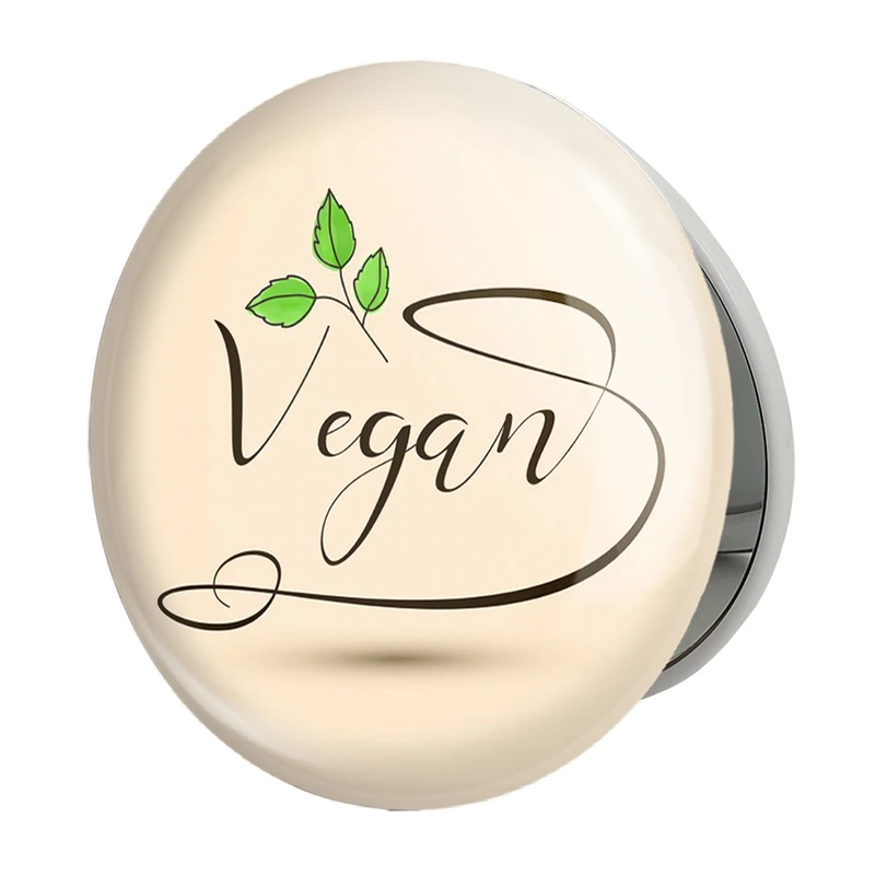 آینه جیبی خندالو طرح وگن Vegan مدل تاشو کد 31122