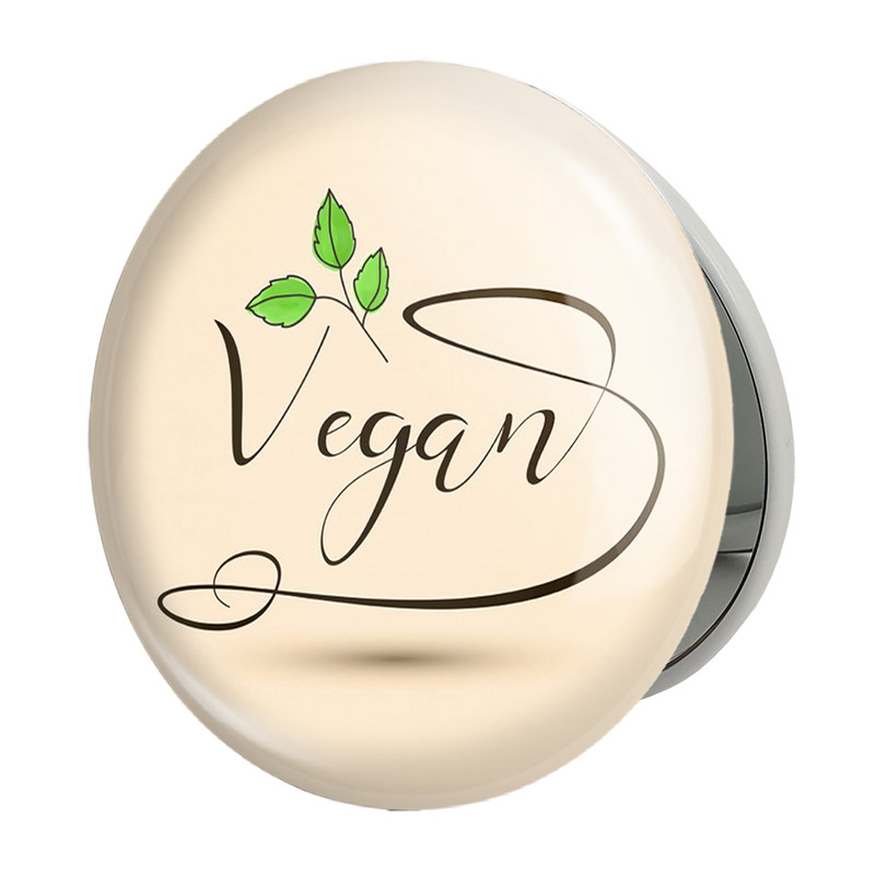 آینه جیبی خندالو طرح وگن Vegan مدل تاشو کد 31122