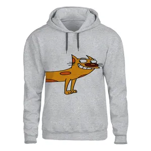 هودی مردانه مدل CAT AND DOG کد P55 رنگ طوسی