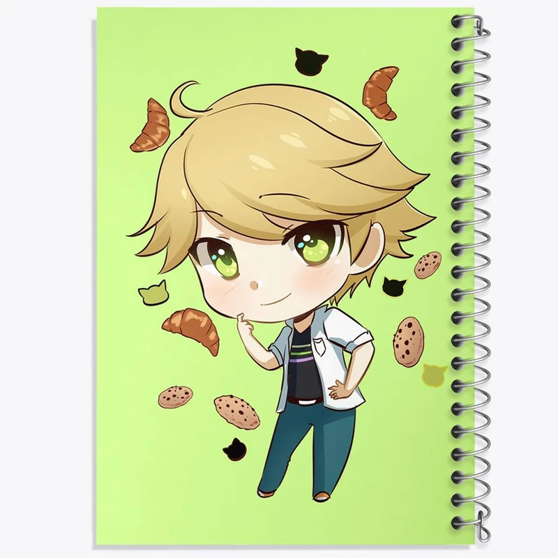 دفتر مشق 100 برگ خندالو طرح پسر گربه ای کد 3471