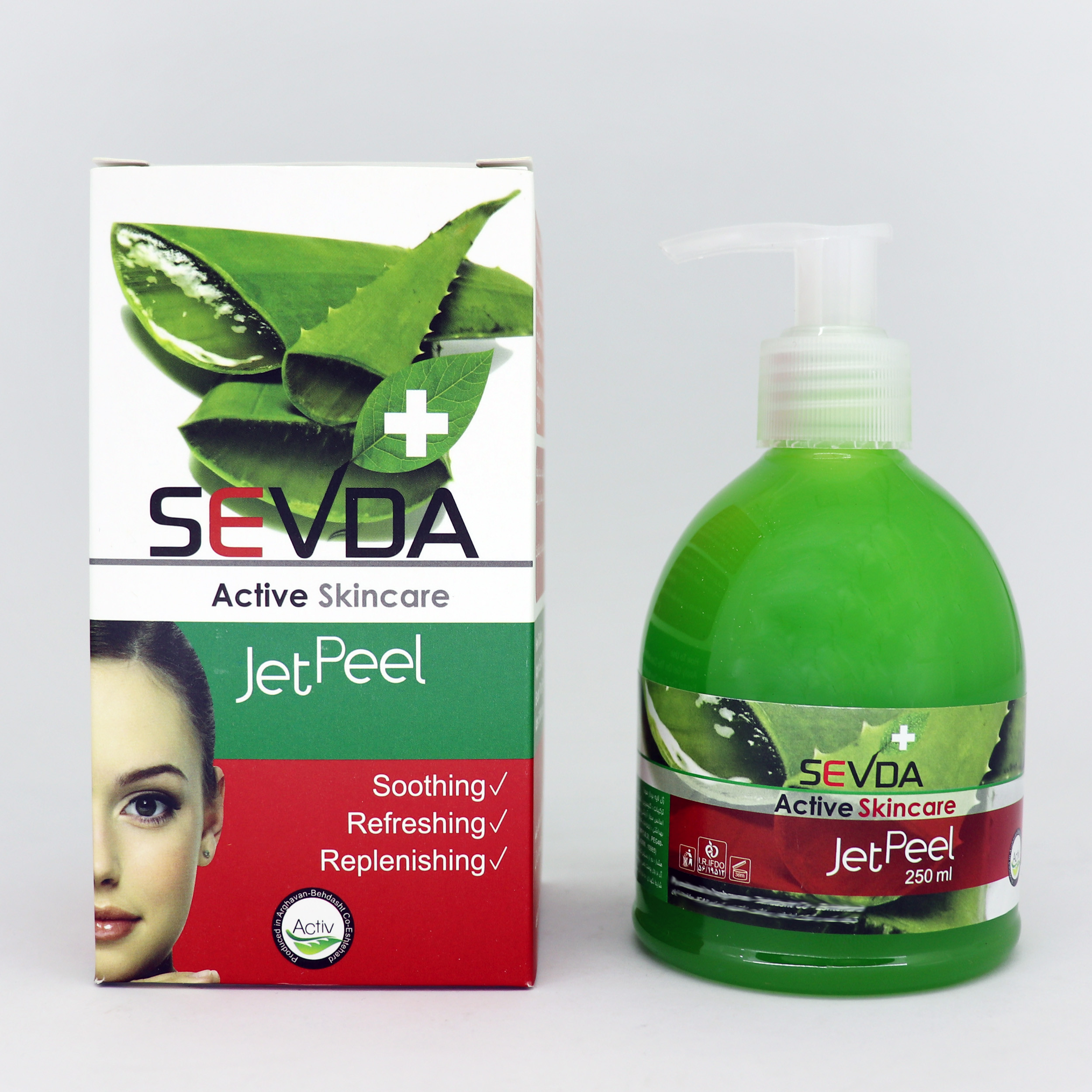 ژل لایه بردار پوست سودا مدل آلوئه ورا و چای سبز حجم 250 میلی لیتر مجموعه 2 عددی