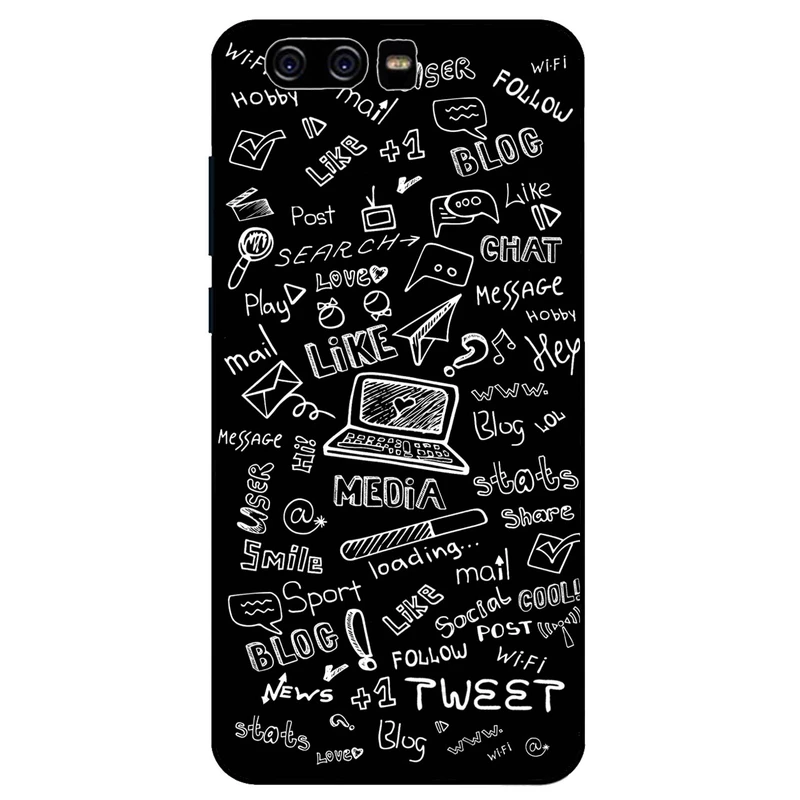 کاور مگافون طرح رسانه های اجتماعی مدل 1898 مناسب برای گوشی موبایل هوآوی P10 Plus
