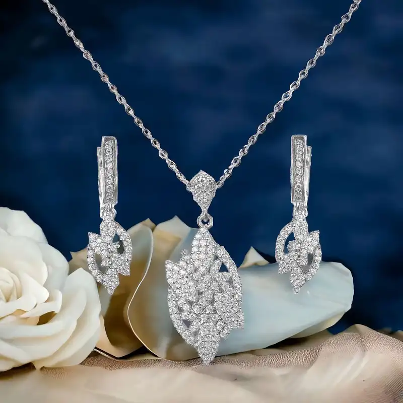 نیم ست نقره زنانه مدل مبینای ماه