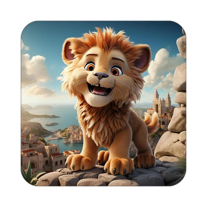 زیر لیوانی کاکتی طرح شیر مدل mp22763