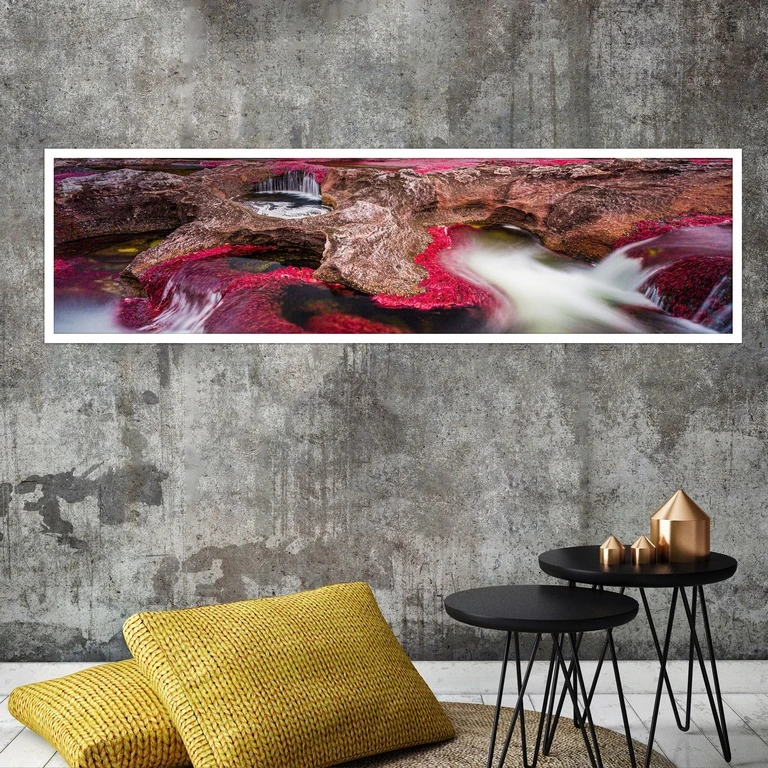 تابلو بکلیت طرح طبیعت آبشار مدل کشیده W-7554