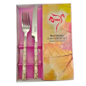 سرویس کارد و چنگال میوه خوری 12 پارچه وینکس مدل ماربل کد M44