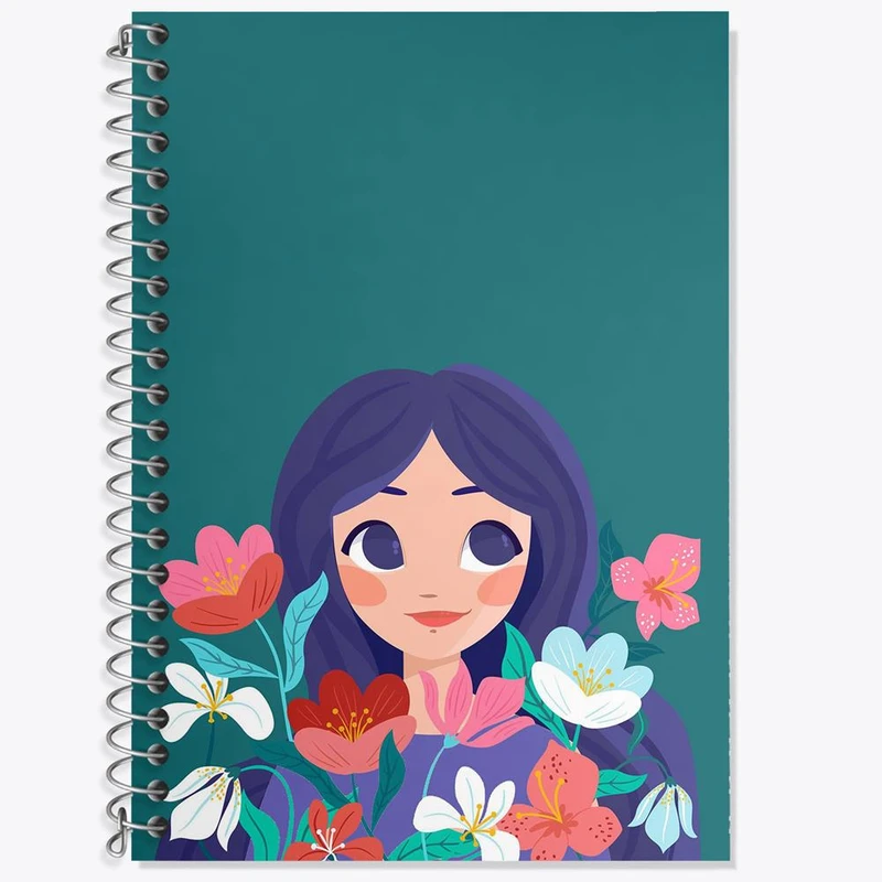 دفتر زبان 50 برگ خندالو مدل سه خط طرح دختر قوی Girl Power کد 28958