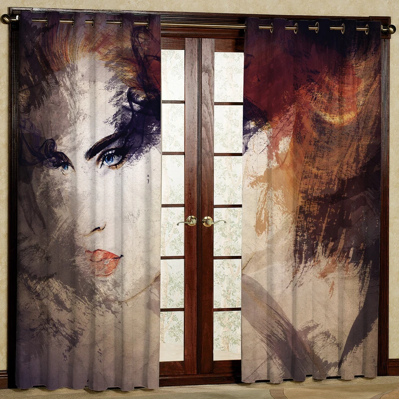   پرده مدل گل دار مخمل پانچی کد 611L,R سایز 140x280 سانتی متر