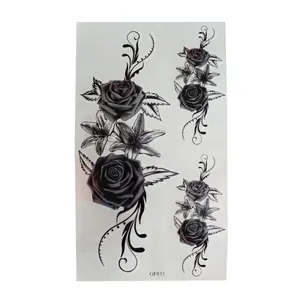 تتو موقت طرح گل رز کد 62