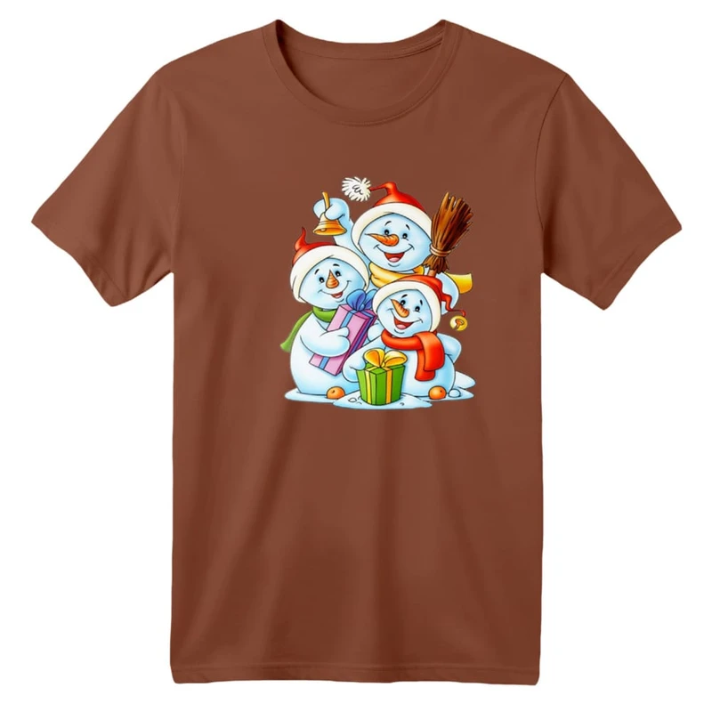 تی شرت آستین کوتاه بچگانه مدل آدم برفی کریسمس کد 1