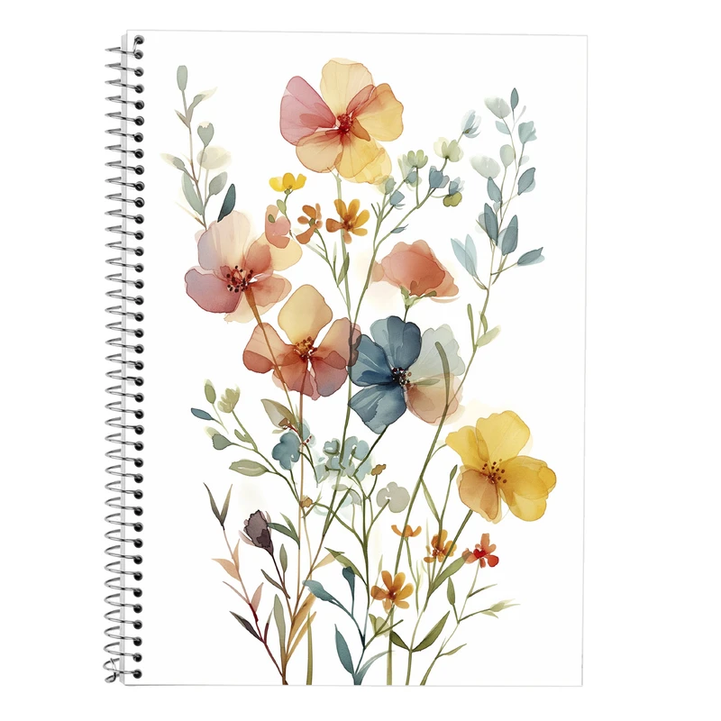 دفتر زبان 50 برگ مدوپد مدل دو خط طرح گل کد DF13962